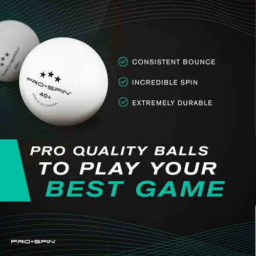 Miniatura 4 de PRO-SPIN High-Performance Ping Pong Balls (12/24/60 Pack Sizes) White 40+ Table Tennis Balls Premium ABS Plastic Professional Quality Blanco