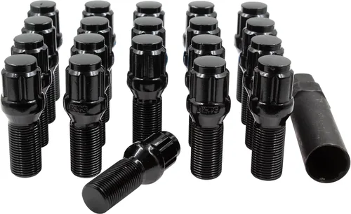 Miniatura 13 de Wheel Accessories Parts 20 piezas M15 x 1.25 15 x 1.25 rosca Bellota para asiento de asiento de bellota, acabado negro, longitud del vástago