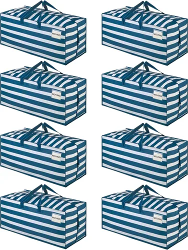 Miniatura 51 de VENO Paquete de 2 bolsas de mudanza, correas de mochila, mudanza, cajas de almacenamiento universitario, con tapas, resistentes, extragrandes, asas