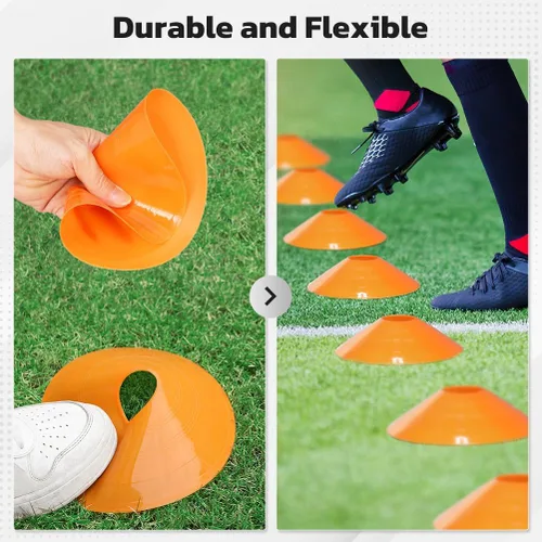 Miniatura 3 de GHB Conos de fútbol 25/50/100 paquete Discos de fútbol deportivos Conos de entrenamiento Marcadores de campo Conos de agilidad para tráfico, 50PCS