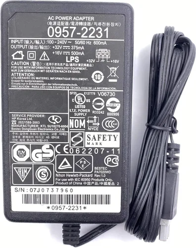 1PC X 0957-2231 Fuente de alimentación adaptador de CA +32V 375mA +16V 500mA compatible con HP D1420 D1430 D1460 D2430 D2460 F2120 F2140 F2240 F2280