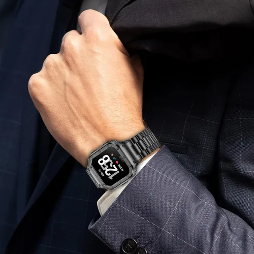 Miniatura 7 de Correas de reloj de acero inoxidable con funda compatible con Fitbit Versa 4/Versa 3/Versa 2/Versa 1/Fitbit Versa Lite/Fitbit Sense 2/Sense 1