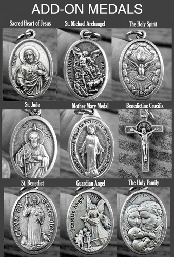 Miniatura 7 de Collar de oración de Arcángel Rafael, llavero o clip, joyería católica de San Patrón, personalizable con opción inicial o piedra natal de cristal