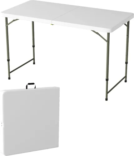 Miniatura 27 de Lavish Home Mesas plegables portátiles – Escritorio plegable portátil ligero – Mesa de plástico de 6 pies de largo para camping, jugar a las cartas