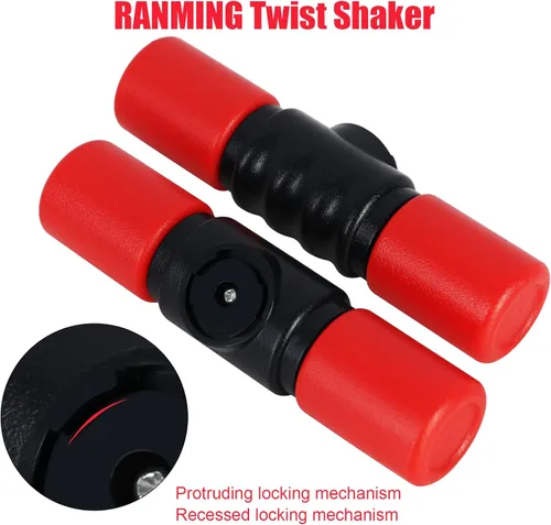 Miniatura 4 de RANMING Twist Shaker ABS Double Row Shakers Instrumentos de percusión Instrumentos de percusión de volumen medio para acompañamiento, estudio, Rojo