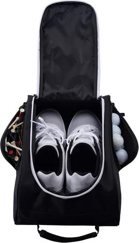 Athletico Bolsa para zapatos de golf – Bolsas portadoras de zapatos con cremallera con ventilación y bolsillo exterior para calcetines, camisetas,