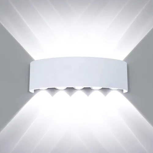 Miniatura 23 de Kawell Lámpara de pared moderna impermeable de 8 W, lámpara de pared LED de aluminio, para interiores y exteriores, para baño, dormitorio, pasillo