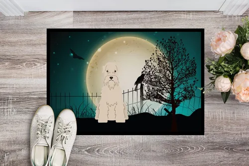 Miniatura 2 de Caroline's Treasures BB2251JMAT - Tapete de Halloween con revestimiento suave de trigo Terrier de 24 x 36 pulgadas, tapete para puerta delantera