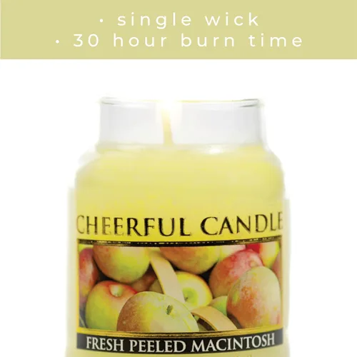 Miniatura 4 de A Cheerful Giver - Vela en tarro de vidrio perfumada de Macintosh recién pelado (6 onzas) con tapa y fragancia fiel a la vida, fabricada en Estados