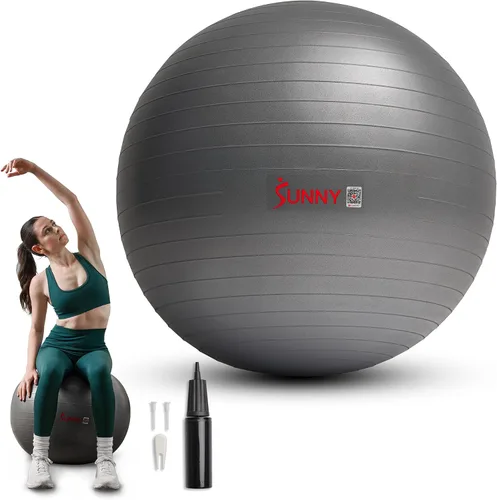 Miniatura 9 de Sunny Health & Fitness Pelota de ejercicio antiestallidos de alta calidad para fuerza central, yoga, pilates, barra, terapia física, equilibrio