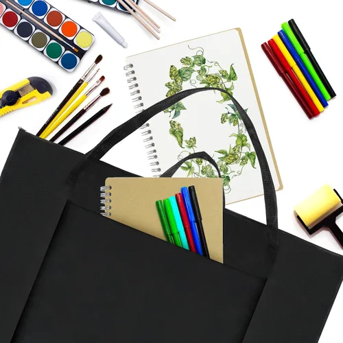 Miniatura 6 de BUSOHA - Bolsa grande de portafolio de arte con hombro de nailon, 24 x 36 pulgadas, ligera, impermeable, para guardar carteles, carpeta