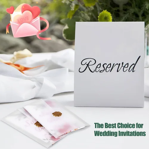 Miniatura 4 de 200 chaquetas de vellum preplegadas para invitaciones de boda translúcidas de 5 x 7 pulgadas, papel de calco, invitación de papel de vitela plegado