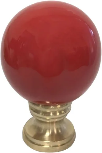 Miniatura 7 de Royal Designs Esfera de cerámica de 1.75 pulgadas para pantalla de lámpara, blanco, base de latón pulido