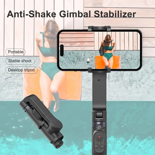 Miniatura 3 de Estabilizador de cardán para selfie, soporte para teléfono con trípode remoto inalámbrico, 1 eje, portátil, cardán para Tiktok Vlog Youtuber
