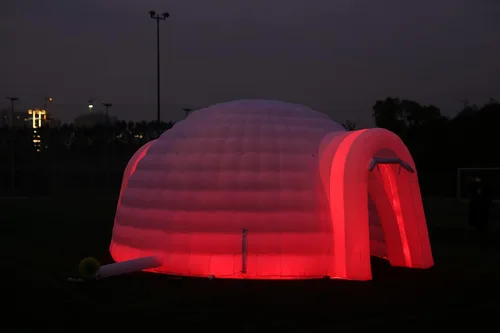 Miniatura 3 de Tienda de campaña inflable de 16.5 pies de diámetro con soplador de aire, tienda de campaña de cúpula para exteriores, club nocturno, fiesta, tienda