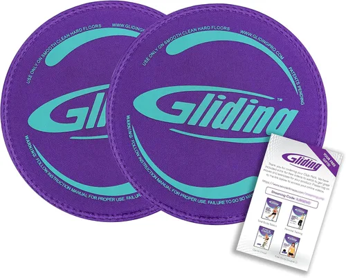 Discos de deslizamiento para hacer ejercicio - Deslizadores de ejercicio para alfombra y suelos de madera dura 1 par, Discos de deslizador de Morado