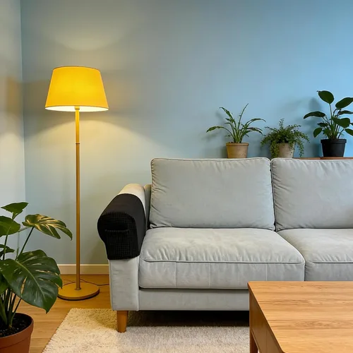 Miniatura 2 de Juego de 2 fundas elásticas para brazos de sofá con bolsillo, fundas extraíbles antideslizantes para reposabrazos para sillón reclinable y sillones