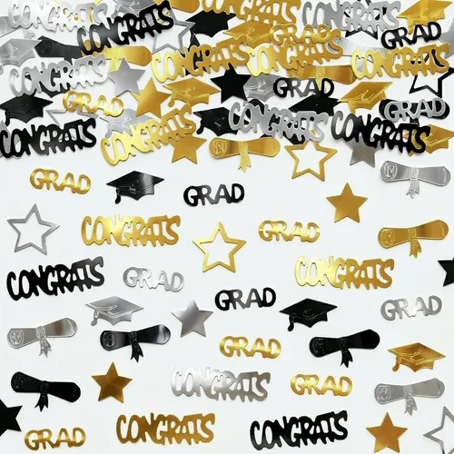 Miniatura 26 de KatchOn, Confeti de graduación negro brillante 2026 – Paquete de 500 Confeti de graduación 2026 decoraciones de graduación 2026 Decoraciones