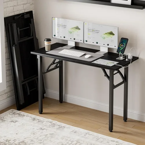 Miniatura 35 de Frylr Pequeño escritorio plegable para computadora, mesa portátil de 35.8 pulgadas para manualidades y estudio, escritorio ligero para espacios