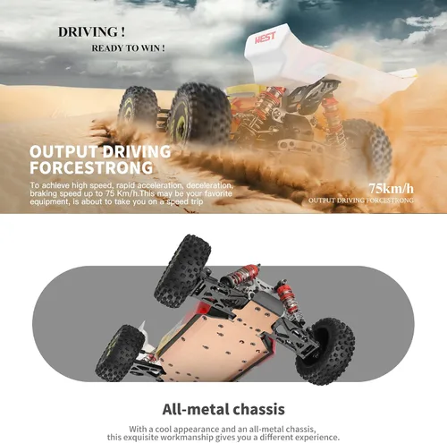 Miniatura 8 de GoolRC WLtoys 144010 - Autos RC sin escobillas para adultos, auto de control remoto a escala 1:14, carreras de alta velocidad, auto de deriva RC