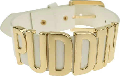 Miniatura 5 de Coolcoco Collar de gargantilla de Puddin dorado ajustable con letra blanca para cosplay (aproximadamente 1.2 pulgadas de ancho)