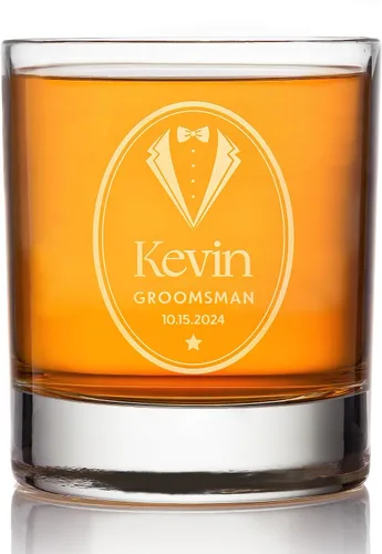 Miniatura 14 de D1 - Vaso de whisky personalizado para padrinos de boda, recuerdos de despedida de soltero personalizados y regalos para el mejor hombre