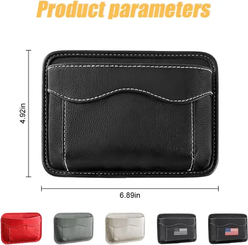 Miniatura 2 de Moly Magnolia Organizador de bolsillo lateral para asiento de automóvil, bolsa de almacenamiento de piel sintética con bandera estadounidense