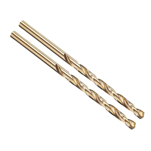 Miniatura 322 de PATIKIL Broca Jobber de 0.039 in, vástago recto M35 cobalto 5% acero de alta velocidad 135° acabado dorado para metal duro de acero inoxidable - 2