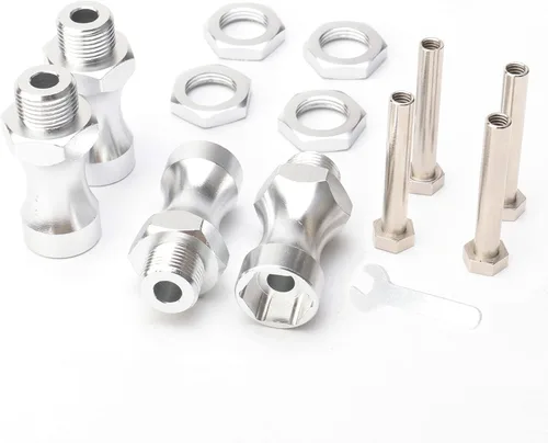Paquete de 4 adaptadores de conversión de cubo hexagonal de aluminio de 0.472 in a 0.669 in para 1/8 1/10 RC piezas de actualización de automóvil,