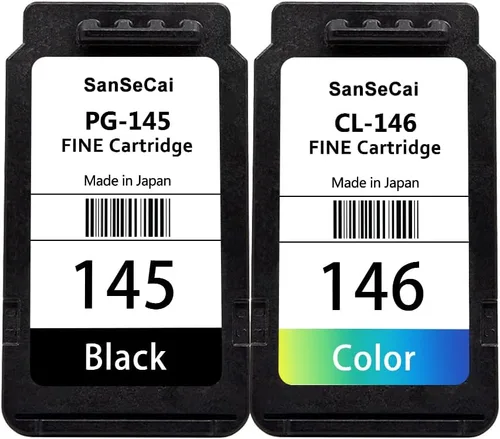SanSeCai para cartuchos de tinta Canon Pixma PG-145 CL-146 | Negro/Tri-Color estándar iP2810 MG2410 MG2510 MG2910 MG3010 TS3110 Series Printer