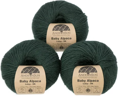 Miniatura 15 de (Juego de 3) Ovillos 100% de lana de alpaca bebé #1, DK #3, Worsted #4, Bulky #5 (150 gramos / 5.29 onzas en total), lujosos, acogedores y suaves
