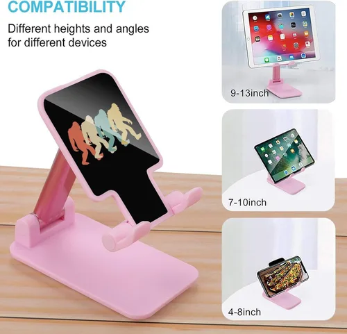 Miniatura 3 de Retro Bigfoot Sasquatch Portable Cell Phone Stand Foldable Desktop Phone Holder Adjustable Height Angle with Print Pattern pink-style-2