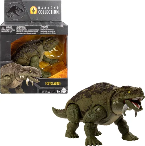 Miniatura 12 de Mattel Jurassic World Hammond Collection - Figura de acción, estegosaurio del parque jurásico del mundo perdido, juguete de dinosaurio grande