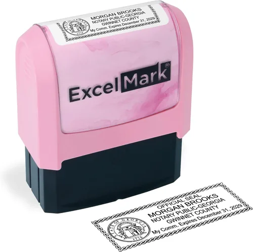Miniatura 75 de ExcelMark Sello Notarial para los 50 Estados - Sello Oficial del Estado - Texas Negro
