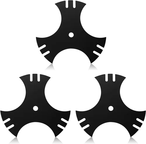 Miniatura 9 de Paquete de 2 cuchillas de bordeadora 781-0748-0637 para Craftsman Edger, 781-0748 de 9 pulgadas, hoja de estrella de 3 lados, orificio central