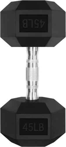 Miniatura 44 de RitFit Juego de mancuernas hexagonales con revestimiento de goma de 5 a 780 libras con estante para gimnasio en casa, entrenamiento de fuerza