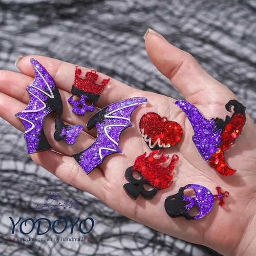 Miniatura 7 de Molde para aretes de resina de Halloween, 3 moldes de joyería de resina, varios moldes de silicona de calavera, moldes de pinzas para el cabello