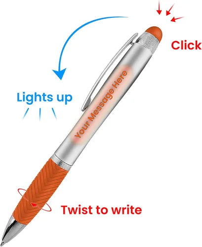 Miniatura 6 de Bolígrafos personalizados, paquete de 80 grabados láser sin granel, bolígrafo de 3 pulgadas, lápiz óptico y área personalizada con luz, nombre