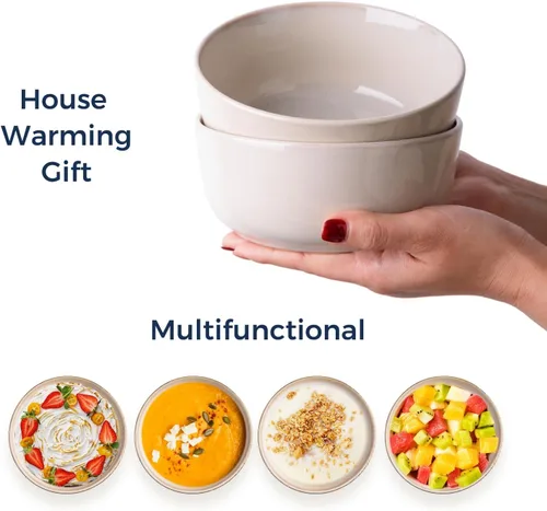 Miniatura 4 de AmorArc Juego de 6 Tazones de Cereal para Cocina, Tazones de Sopa de Gres de 26oz para Sopa de Cereales, Tazones de Cocina Modernos para Comidas