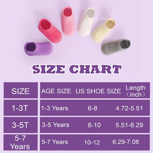 Miniatura 7 de SkiBeaut 12 pares de calcetines antideslizantes para niños y niñas con agarres, calcetines antideslizantes para niños pequeños de 1 a 7 años