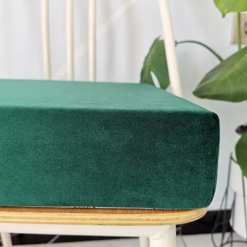Miniatura 3 de vctops Cojín de espuma de terciopelo antideslizante suave con funda extraíble, para alivio y comodidad (verde, 20 x 20 x 2 pulgadas)