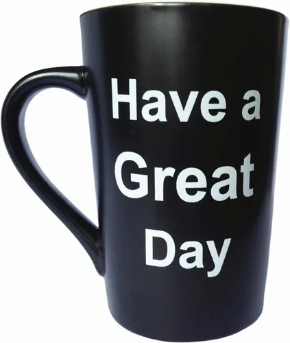 Miniatura 2 de LaTazas MAUAG idea divertida para regalo de navidad - taza de café de porcelana de 13 onzas con leyenda "Have a Great Day" y dedo anular en el Negro