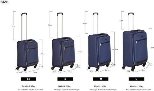 Miniatura 8 de Tienda Basics Maleta de equipaje giratoria de mano Softside con ruedas, Azul marino, 30 pulgadas