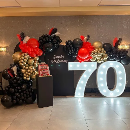 Miniatura 6 de Kit de arco de guirnalda de globos rojos y dorados de 153 unidades con estrellas - 22/18/12/10/5 pulgadas, globos de látex de diferentes tamaños