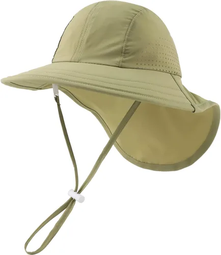 Miniatura 56 de Sombrero de verano para niños pequeños con solapa para el cuello, impermeable, sombrero de natación para niños, protección UV, sombrero de playa