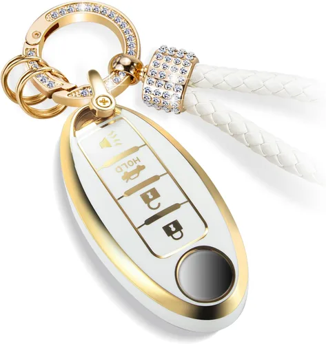 Miniatura 27 de Funda para llavero Buick con llavero de pulsera de circonita de moda, diseño de diamantes encantadores funda suave para Avenir Envision Encore Chevy
