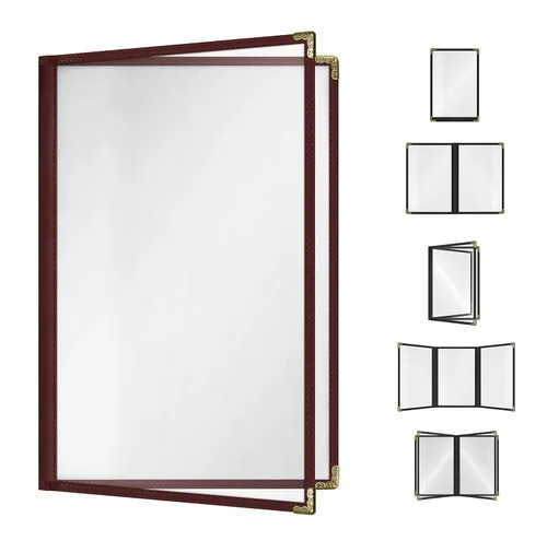 Miniatura 37 de Goodsmart - Fundas para menú de restaurante, paquete de 25 unidades, color negro, 2 vistas, soportes para menú de carga superior, cubiertas