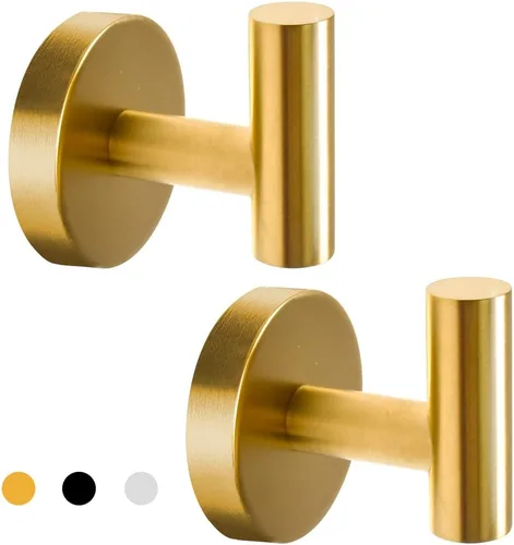 Miniatura 7 de Vuzvuv Ganchos adhesivos para toallas de acero inoxidable SUS304 de níquel cepillado, resistentes al agua, gancho autoadhesivo para bata de baño