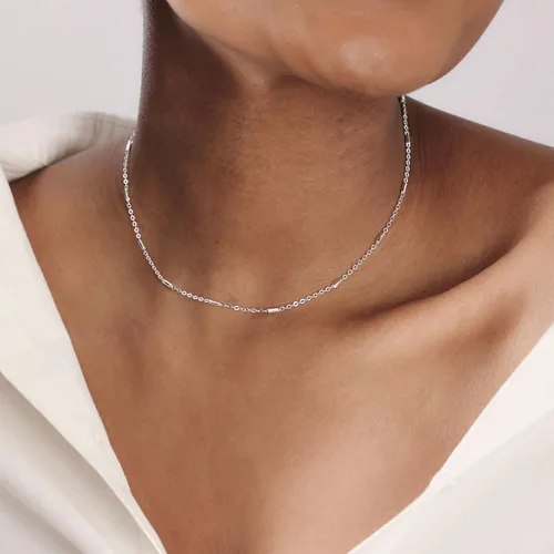 Miniatura 3 de CAROVO Gargantilla para mujer, delicado collar chapado en oro de 14 quilates, con lentejuelas y puntos brillantes, caja de clip satélite, collares