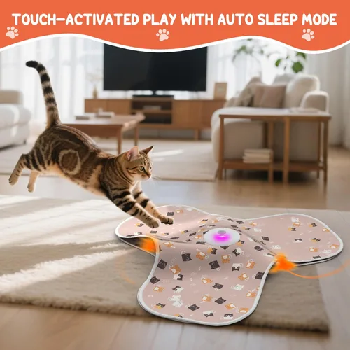 Miniatura 6 de Juguetes interactivos para gatos de interior Adulto con cola de pluma, sonidos de ratón conmutables, juguetes de enriquecimiento para gatitos